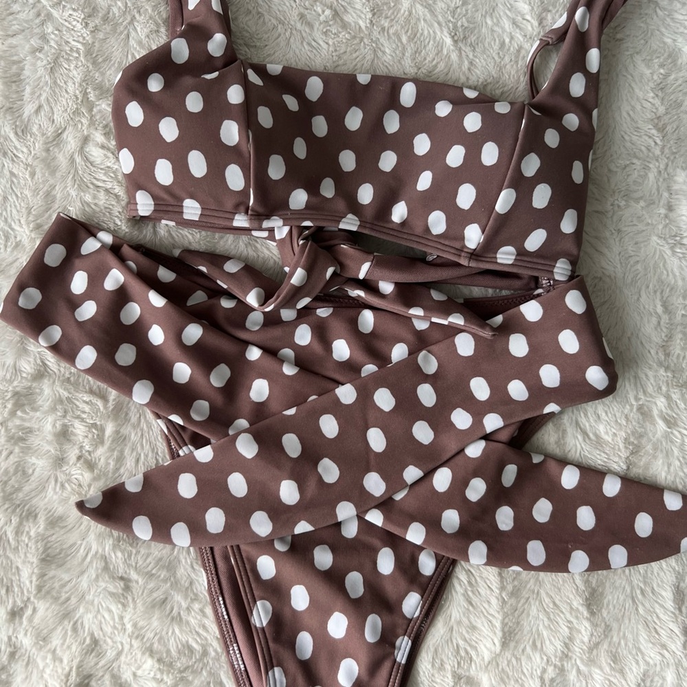 Abercrombie & Fitch Polka Dot Brown and White Bikini
